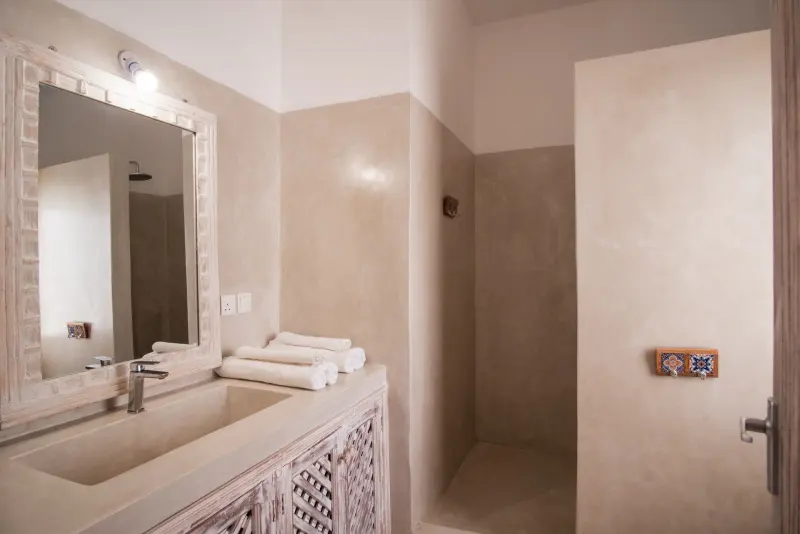 The bathroom with twin basins